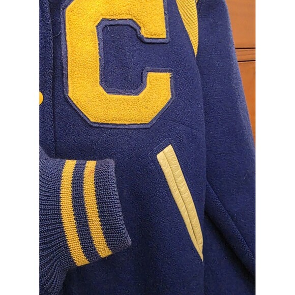 Vintage Kandel Varsity Jacket Size 40 Blue Gold Wool Letterman 70's Retro - Picture 4 of 16